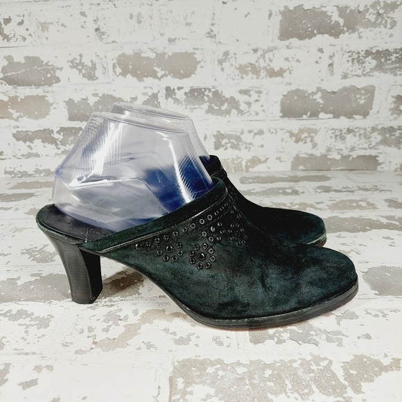 Cole Haan Black Women's Slip On Clog Heeled Mules B108 - Picture 2 of 10